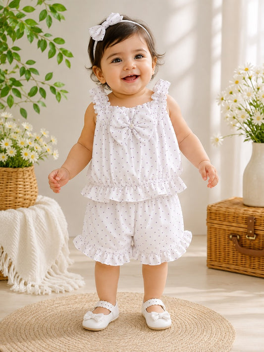 Beautiful Shirred Baby Top & Shorts Set β¨