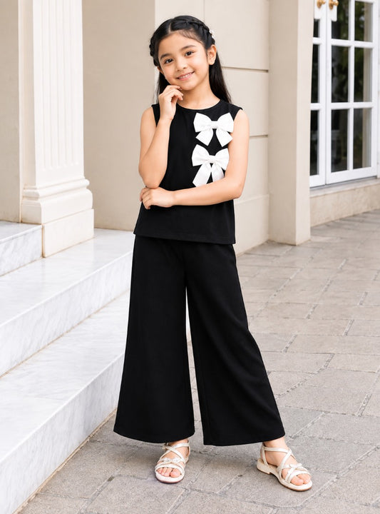 ✨ Timeless Black & White Bow Co-Ord Set