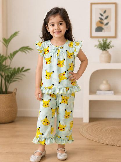 Pikachu Dreams Baby Girl Night Suit” 💛💙