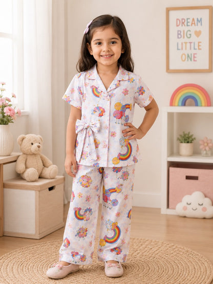 Rainbow Dream Unicorn Kids Night Suit 🌈🦄