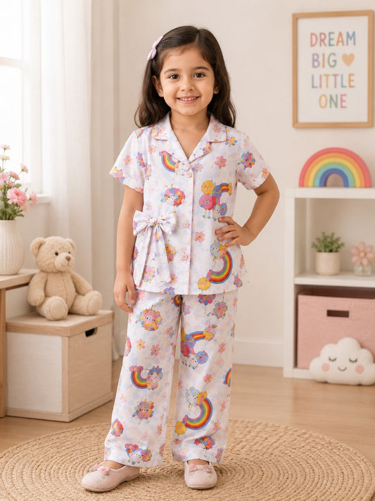 Rainbow Dream Unicorn Kids Night Suit 🌈🦄