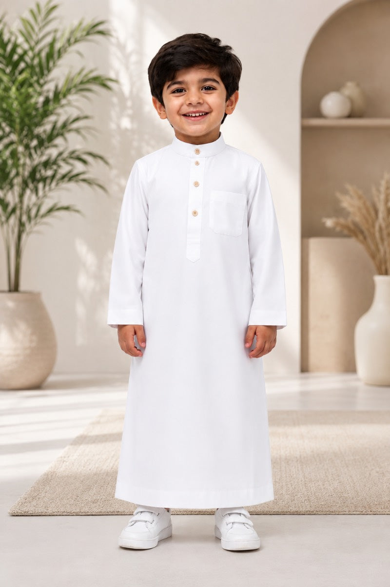 Pure White Classic Kids Habibi wear 🤍✨
