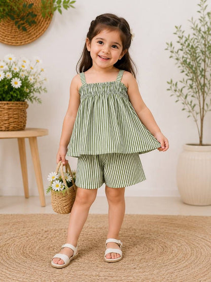 Olive Breeze Stripe Set 🌿✨