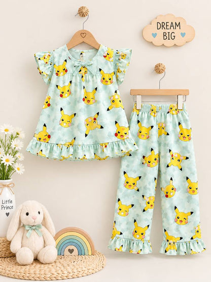 Pikachu Dreams Baby Girl Night Suit” 💛💙