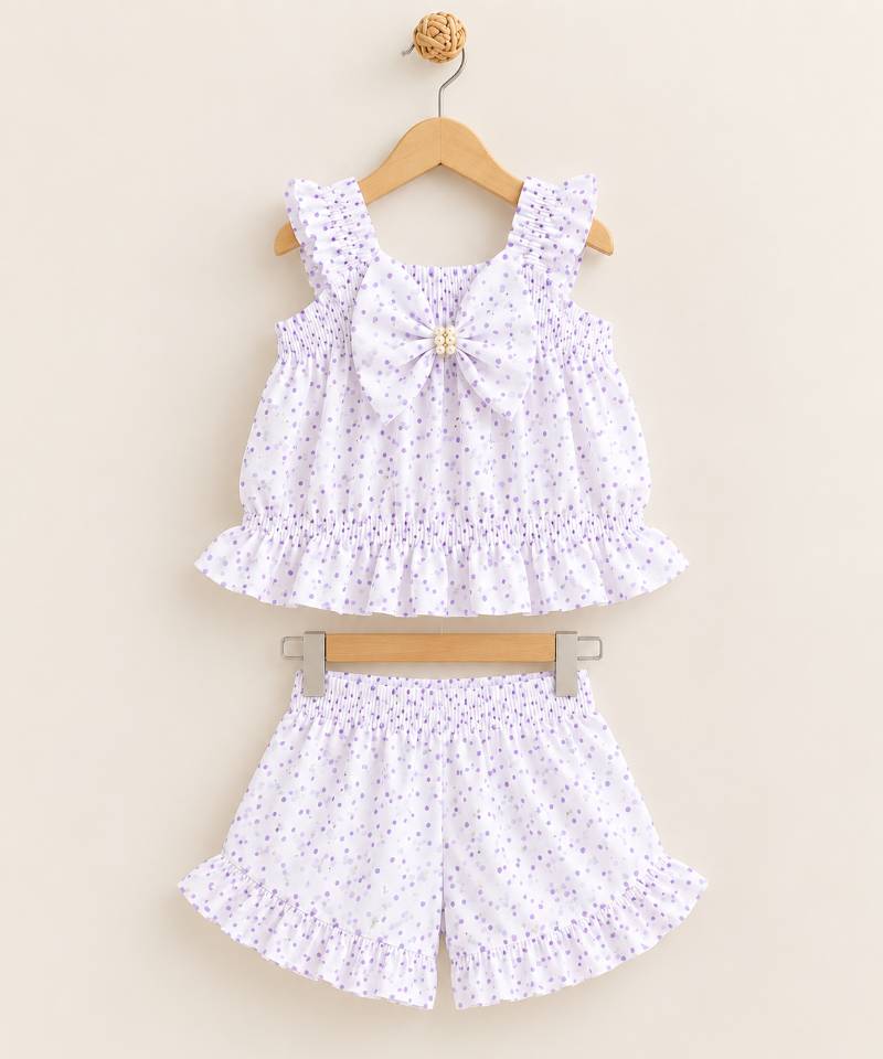 Beautiful Shirred Baby Top & Shorts Set ✨