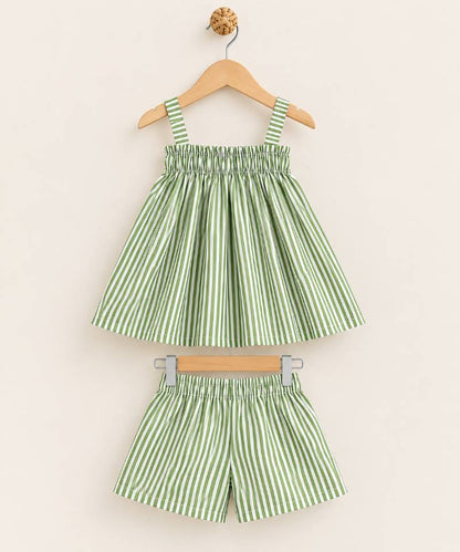 Olive Breeze Stripe Set 🌿✨