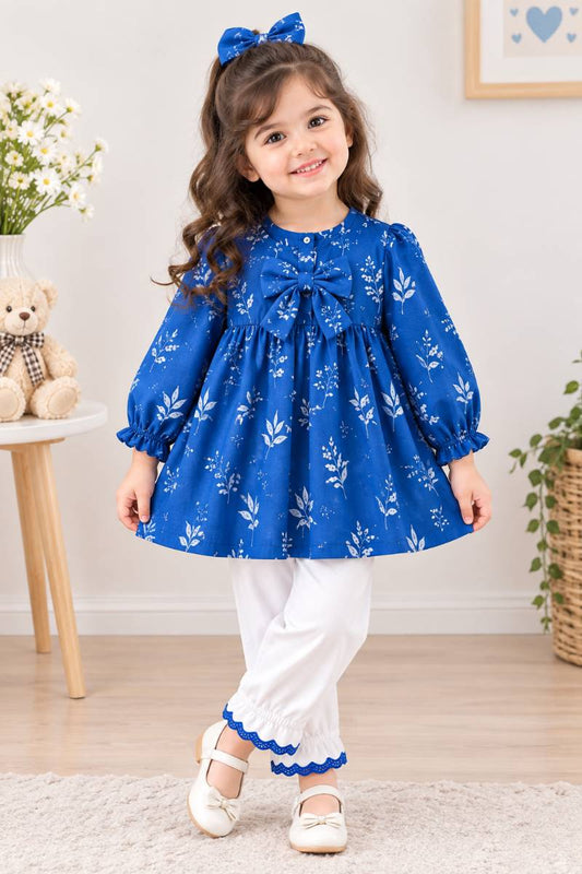 Blue Floral Bow Co-Ord Set 🎀